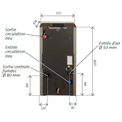 Pack poêle à granulés hydro Baracuda Commo Plus + Kit d'installation sortie arrière