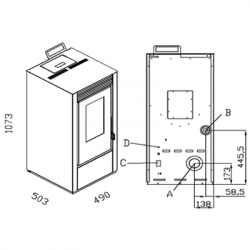 Pack Poêle à granulés étanche Vittoria Plus + Kit d'installation ventouse