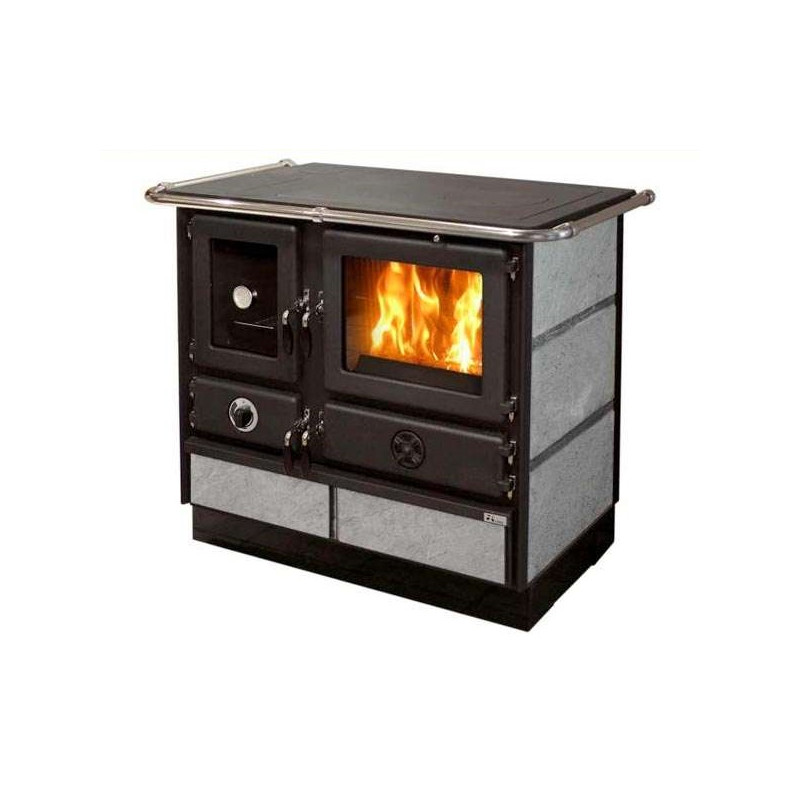 Cuisinière à bois bouilleur super thermo Magnum pierre ollaire - reconditionnée