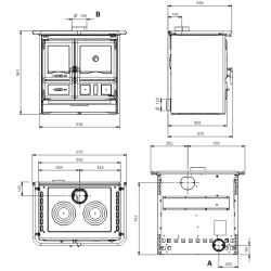 Cuisinière à bois Rosa L 5.0 Steel - Nean