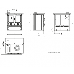 Cuisinière à bois Rosetta Sinistra 5.0 Steel