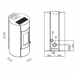 Pack poêle à granulés étanche Segreto + Kit conduits concentrique sortie arrière - 3,4 Kw