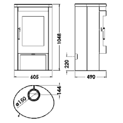 Poêle à bois étanche Oval 3 Stones