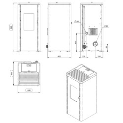 Dimension poêle à granulés Ottimo Silenzio