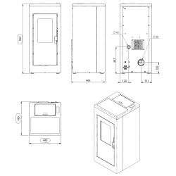 Poêle à granulés étanche Vulcano Silenzio - 3,4 Kw