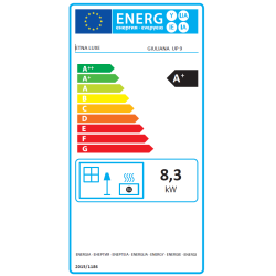 Poêle à granulés étanche (sortie dessus concentrique) - Giuliana Up - 3,8 Kw