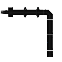 Pack poêle à granulés étanche Vulcano Up  + Kit conduits concentrique sortie dessus - 4,6 Kw