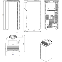 Poêle à granulés étanche (sortie dessus concentrique) Cristallo Silenzio Up - 3,4 Kw