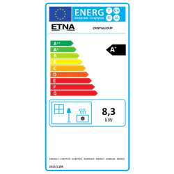 Poêle à granulés étanche (sortie dessus concentrique) Cristallo Silenzio Up - 3,4 Kw