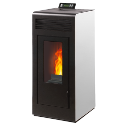 Poêle à granulés étanche concentrique Vulcano up 13 kw blanc