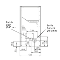 Poêle à granulés étanche hydro Fabio schéma