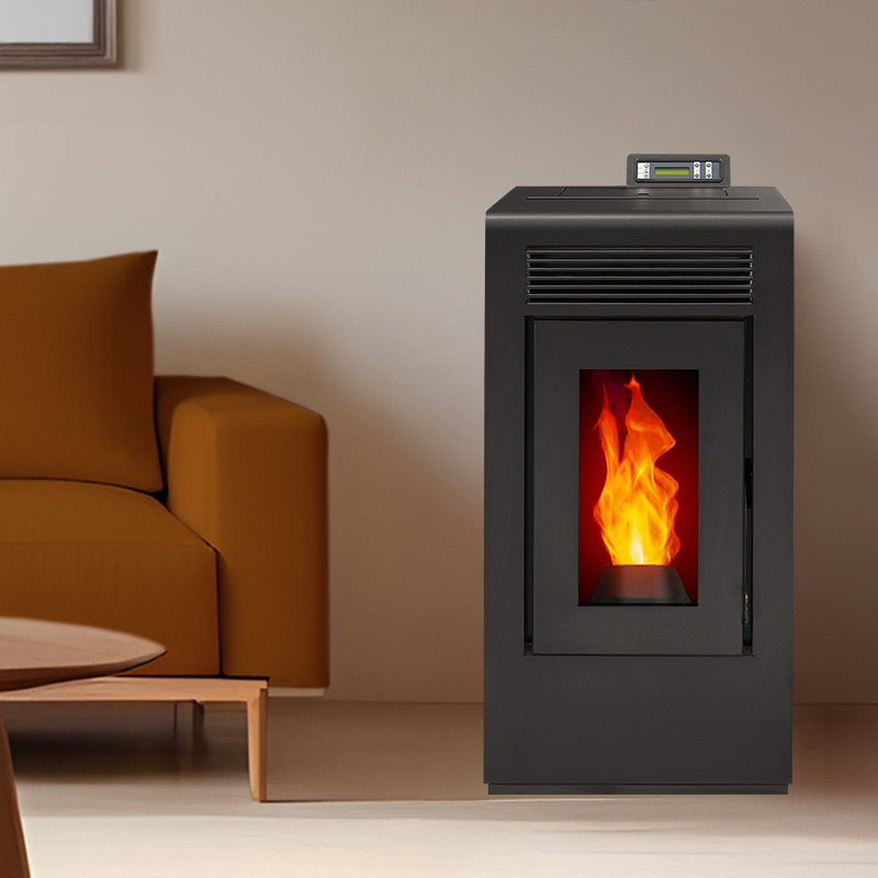 Poêle à granulés étanche Vulcano EVO 12kw noir salon