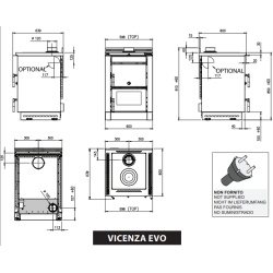 Schéma Cuisinière à bois encastrable Vicenza Evo